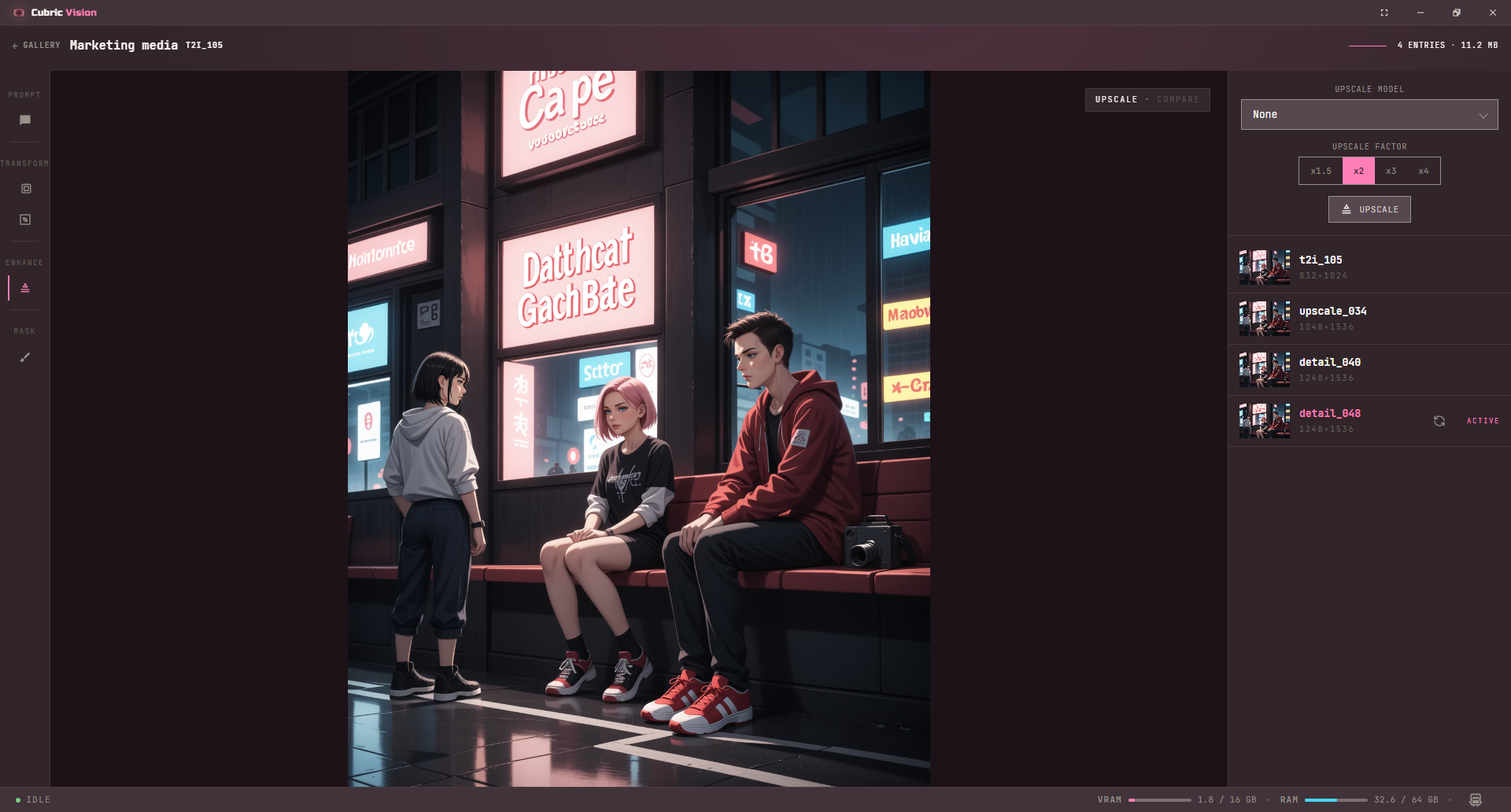 Image Upscale tool with upscale controls and no model selected