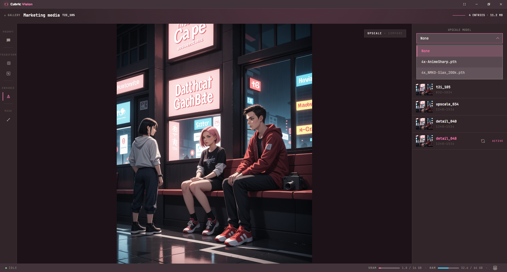 Image Upscale tool with an upscale model selected from the model dropdown